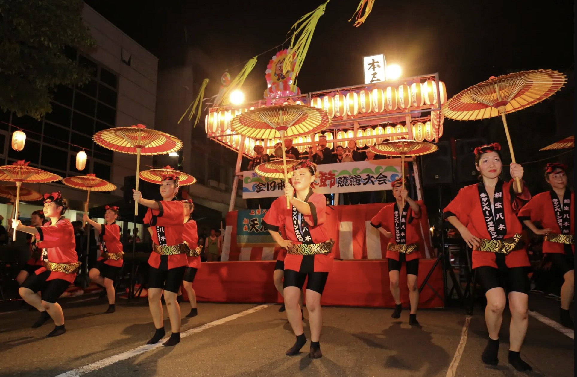 Kiryu Yagibushi Festival at night