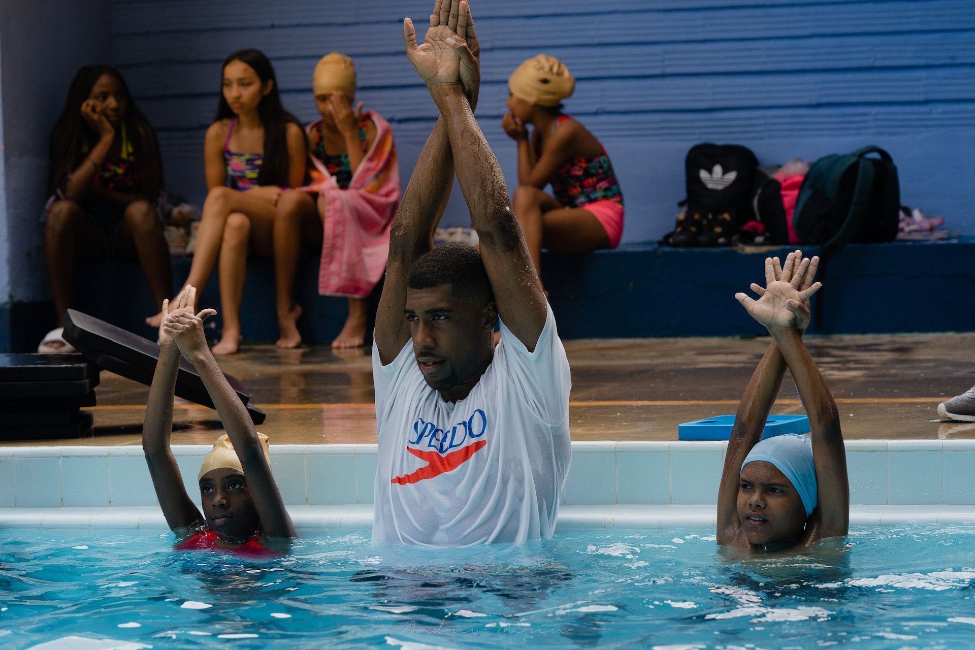 Jamal Hill Instructs Swim Lessons