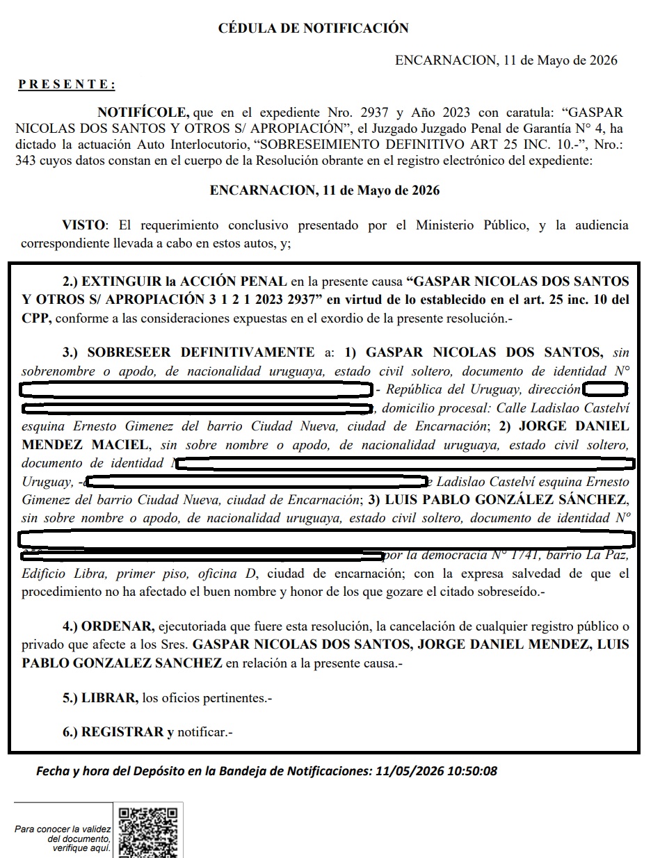 Sobreseimienito Caratula Editada Sin Datos Persona